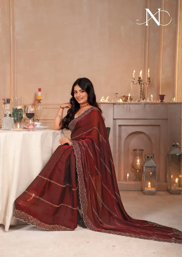 Maroon_Sheer_Scalloped_Embellished_Saree_For_Women