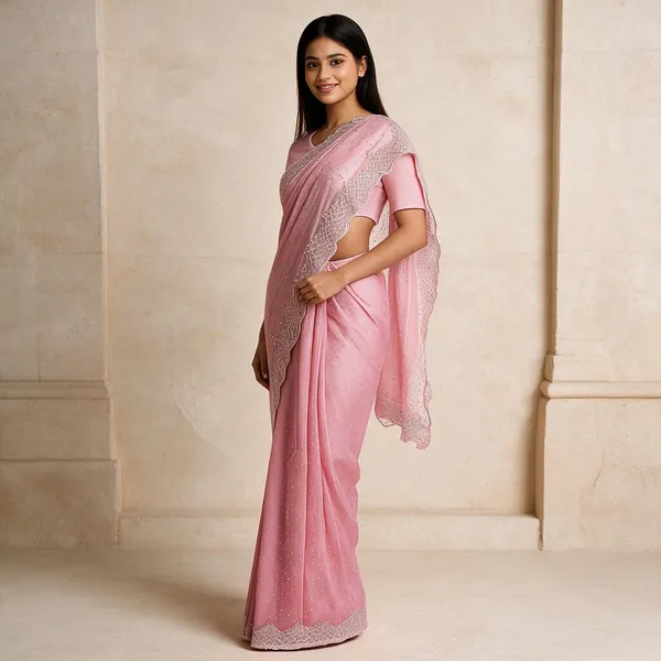 Pink_Net_Embellished_Saree_For_Women