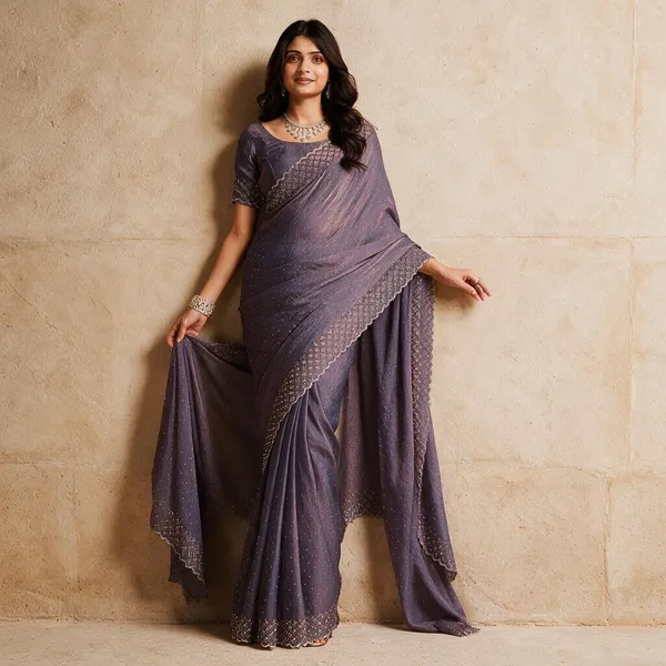 Purple_Georgette_Embellished_Saree_For_Women
