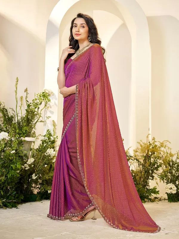 Magenta_Embellished_Circular_Motif_Border_Saree_For_Women