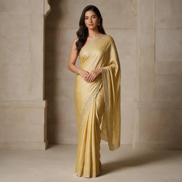 Yellow_Sheer_Scalloped_Embellished_Saree_For_Women