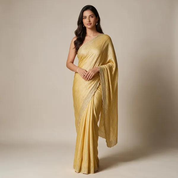 Yellow_Sheer_Scalloped_Embellished_Saree_For_Women