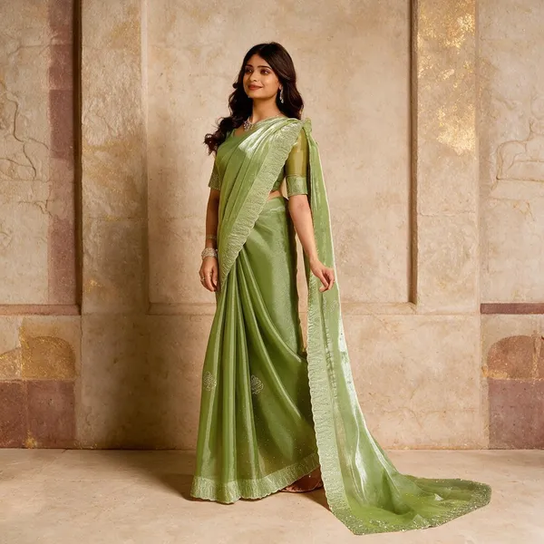 Green_Woven_Lustrous_Saree_For_Women