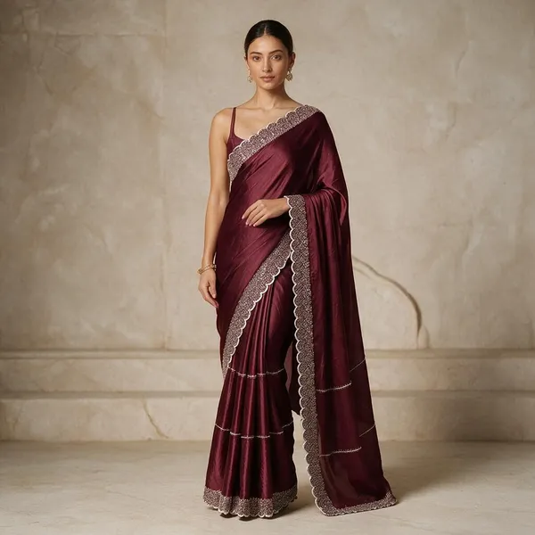 Maroon_Sheer_Scalloped_Border_Embellished_Saree_For_Women