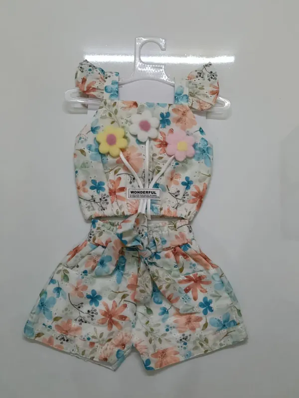 Multicolour_Floral_Print_Sleeveless_Romper_Set_for_Girls