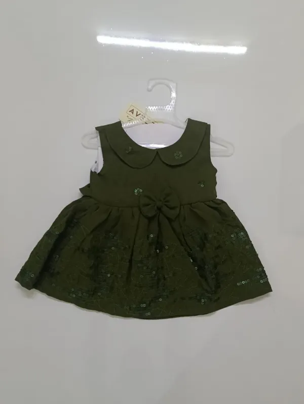 Dark_Green_Embroidered_Sleeveless_Frock_for_Baby_Girls