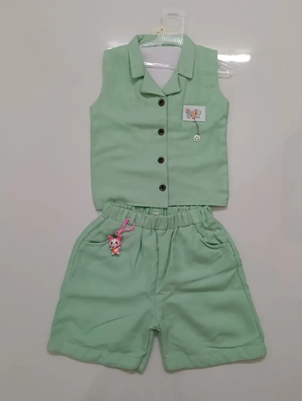 Mint_Green_Casual_Vest_And_Shorts_Set_for_Boys