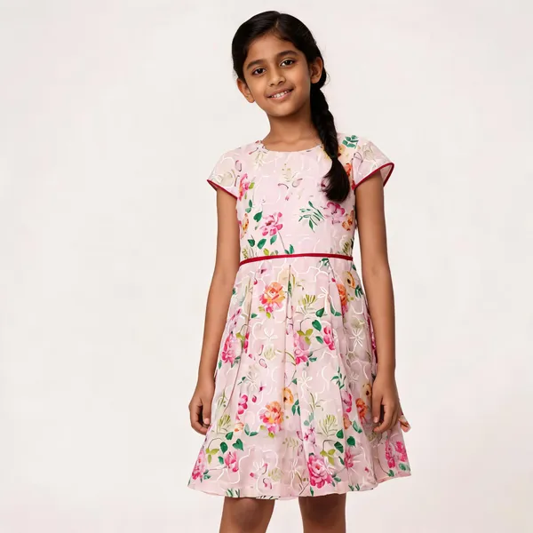 Pink_Cotton_Floral_Fit_And_Flare_Dress_For_Girls