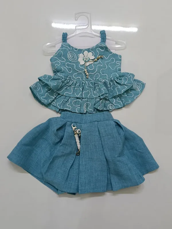 Blue_Printed_Flared_Dress_Set_for_Girls