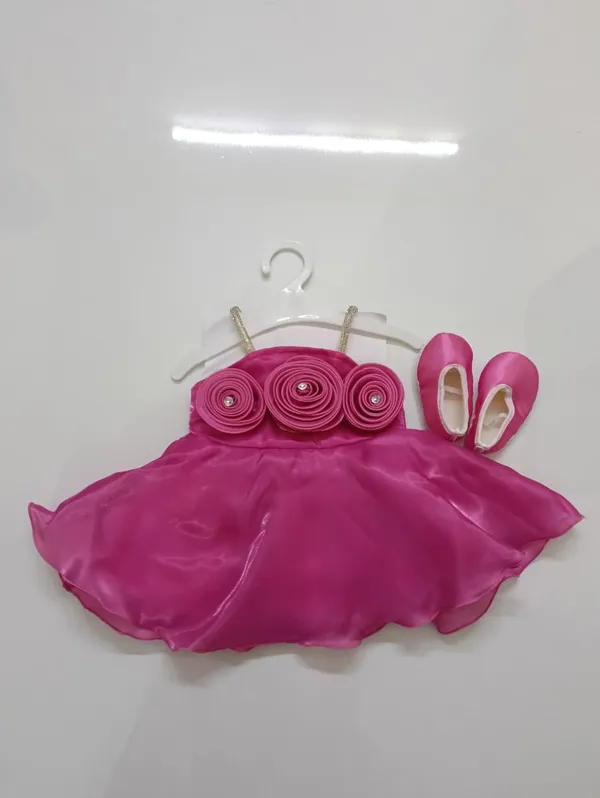 Pink_Satin_Rosette_Party_Dress_Set_for_Baby_Girls