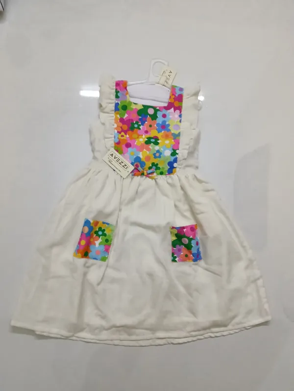 White_Floral_Print_Sleeveless_Dress_for_Girls
