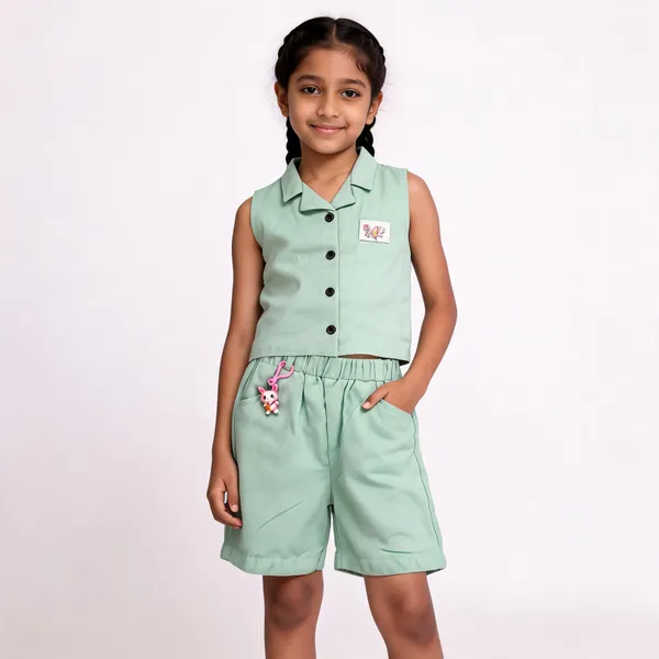 Mint_Green_Cotton_Sleeveless_Vest_And_Shorts_Set_For_Boys