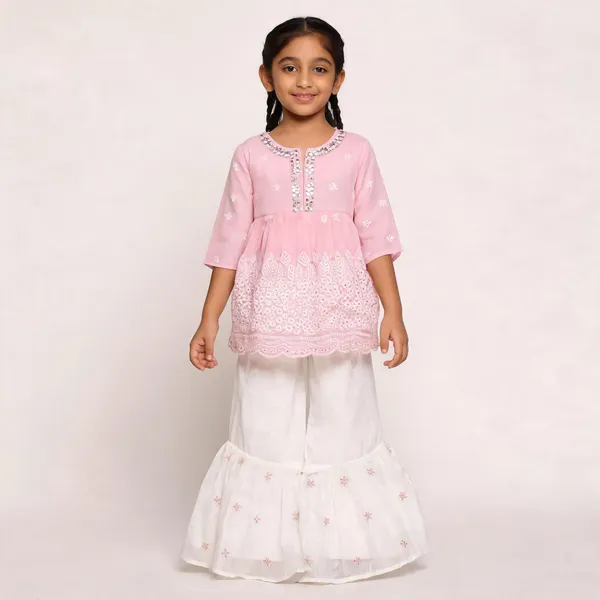 Pink_Cotton_Embroidered_Kurta_Sharara_Set_For_Girls