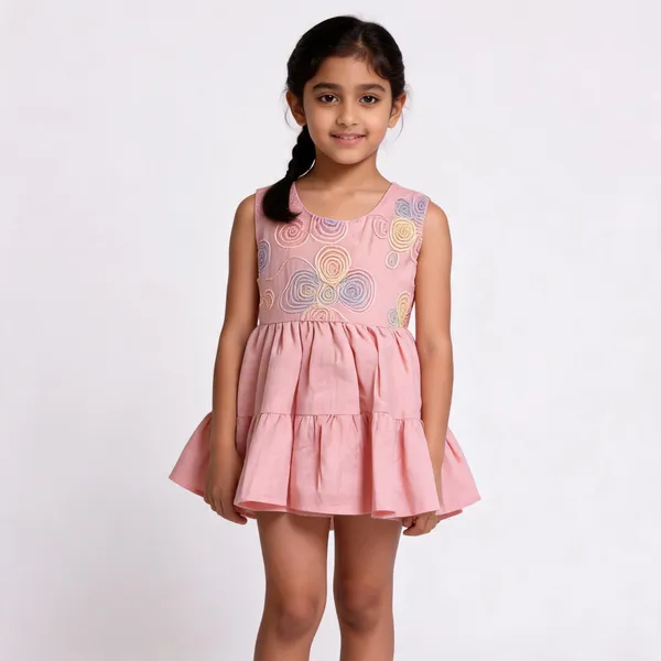 Pink_Cotton_Flared_Sleeveless_Dress_For_Girls