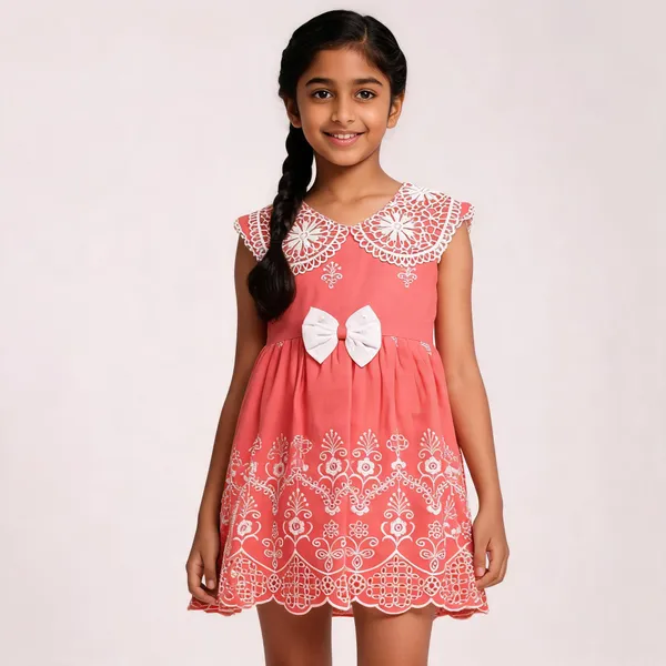 Coral_Cotton_Embroidered_Sleeveless_Frock_Dress_For_Girls