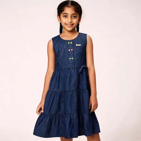 Navy_Cotton_Sleeveless_Tiered_Dress_For_Girls