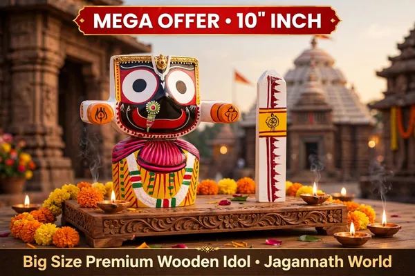 10_Inch_wooden_jagannath_ji_with_sudarsan_single_piece