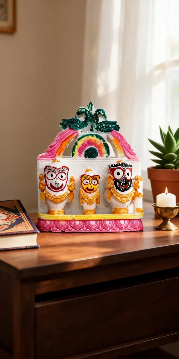 Divine_Multicolor_Ceramic_Jagannath_Murti_-_Jagannath_Balabhadra_Subhadra_Idol_with_Golden_Arch_|_Perfect_Gift_for_Housewarming,_Rath_Yatra_&_Diwali_Pooja