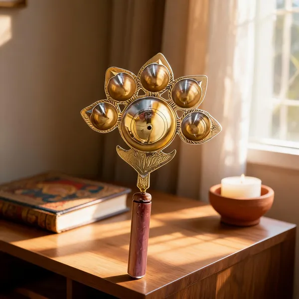 traditional_5_Diya_Panchaarati_with_wooden_grip
