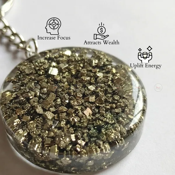 Pyrite_resin_Keychain