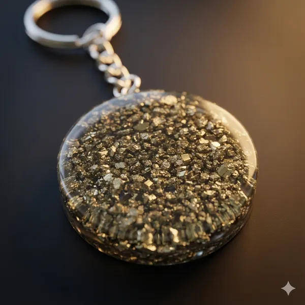 Pyrite_resin_Keychain