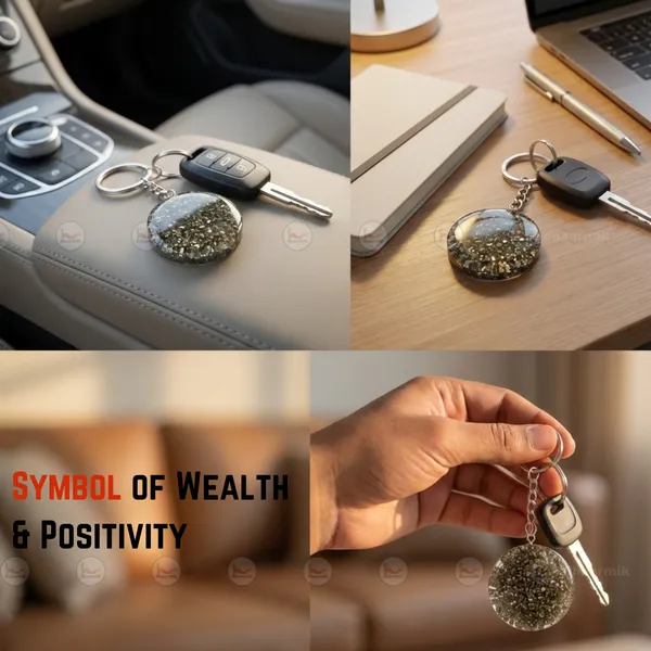 Pyrite_resin_Keychain