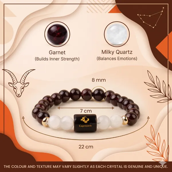 Capricorn_(मकर_राशि)_Zodiac_Garnet_&_Milky_Quartz_Bracelet_||_𝟮𝟮_𝗗𝗲𝗰_–_𝟭𝟵_𝗝𝗮𝗻_||