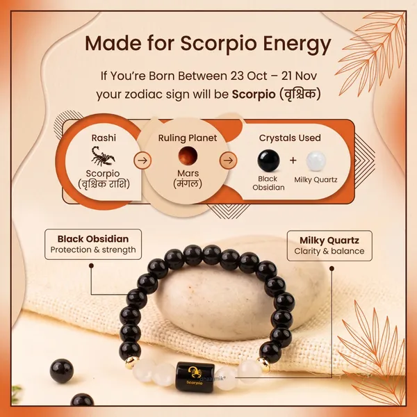 Scorpio_(वृश्चिक_राशि)_Zodiac_Black_Obsidian_&_Milky_Quartz_Bracelet_||_𝟮𝟯_𝗢𝗰𝘁_–_𝟮𝟭_𝗡𝗼𝘃_||