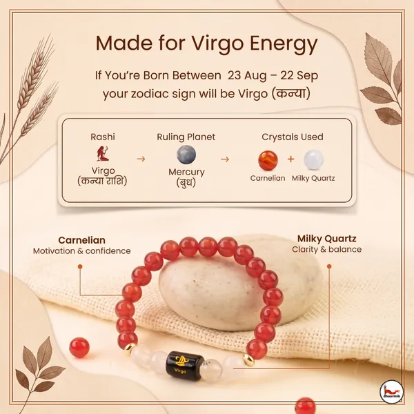 Virgo_(कन्या_राशि)_Zodiac_Carnelian_&_Milky_Quartz_Bracelet_||_𝟮𝟯_𝗔𝘂𝗴_–_𝟮𝟮_𝗦𝗲𝗽_||
