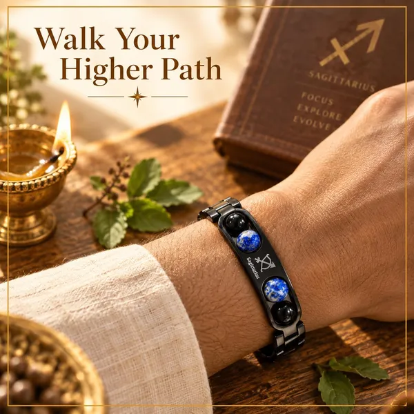 Dhaarmik_Sagittarius_Metal_Bracelet
