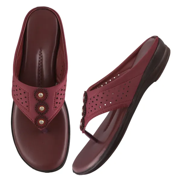 Maroon_Casual_Toe-Post_Sandals