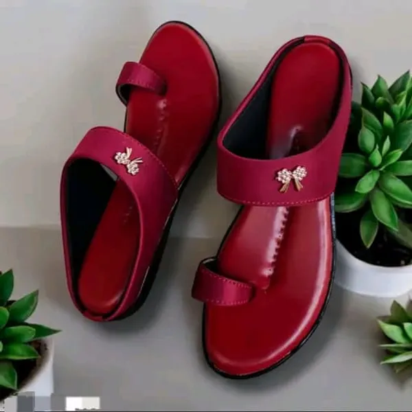 Maroon_Embellished_Flat_Sandals