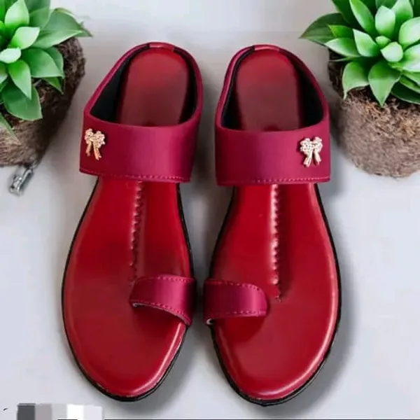 Maroon_Embellished_Flat_Sandals