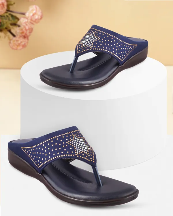 Navy_Embellished_Flat_Sandals