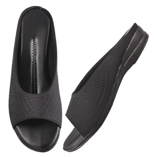 Black_Slip-On_Open_Toe_Flat_Sandals