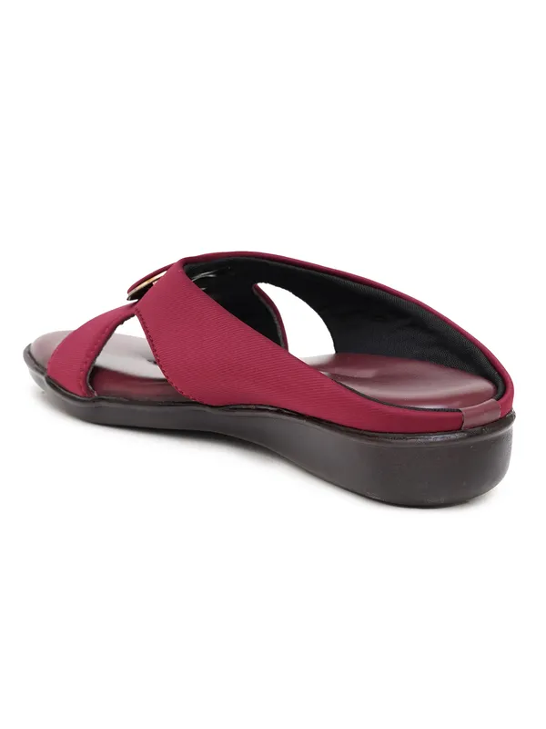 Maroon_Slip-On_Flat_Sandals