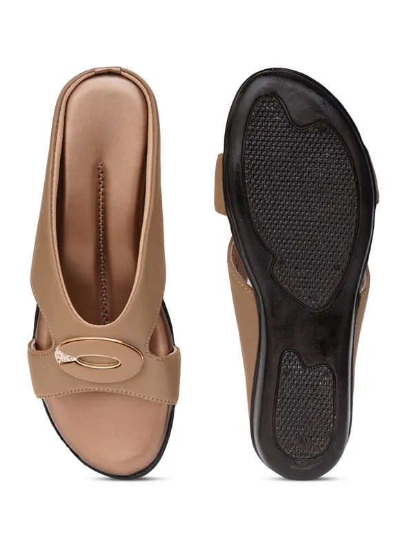 Tan_Synthetic_Wedge_Sandals