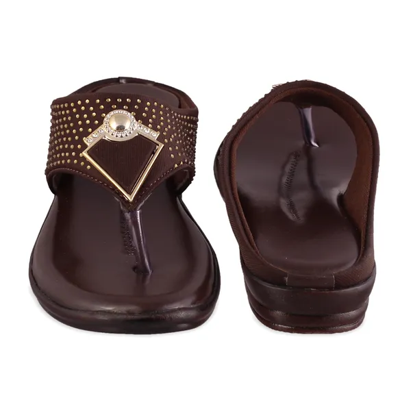 Brown_Synthetic_Embellished_Wedge_Sandals