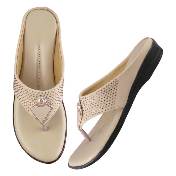Beige_Embellished_Wedge_Sandals