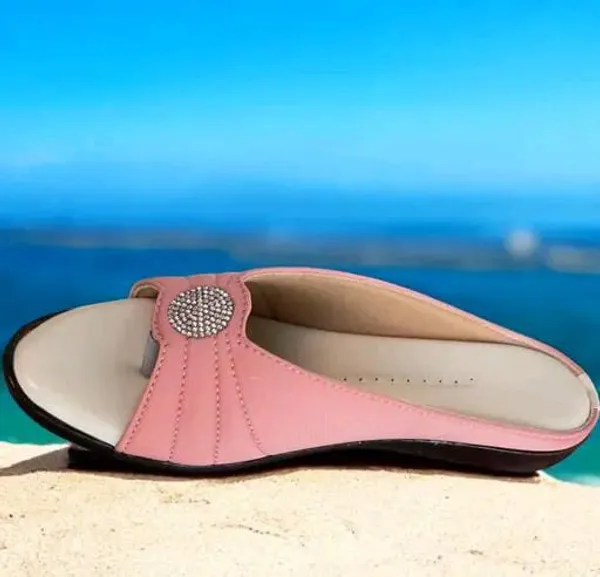 Pink_Embellished_Flat_Sandals