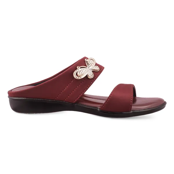 Maroon_Synthetic_Wedge_Sandals