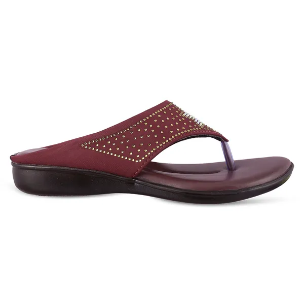 Maroon_Embellished_Flat_Sandals