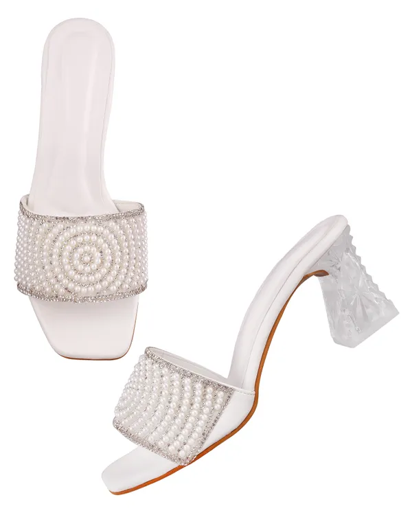 White_Embellished_Block_Heel_Mules