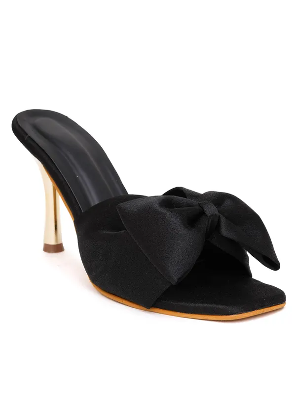 Black_Satin_Bow_Heeled_Mules
