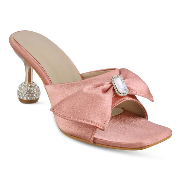 Pink_Satin_Bow_Heeled_Mules