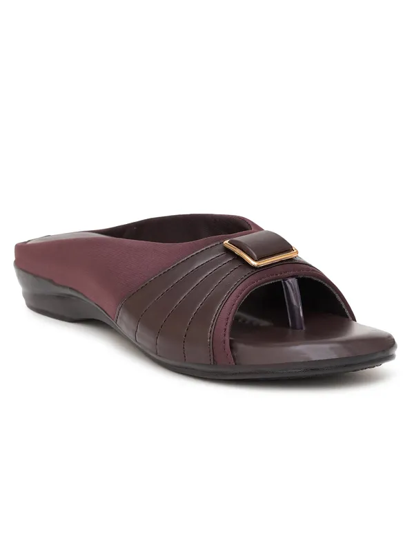 Maroon_Synthetic_Slip-On_Sandals