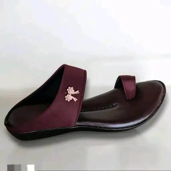 Maroon_Flat_Slip-On_Sandals