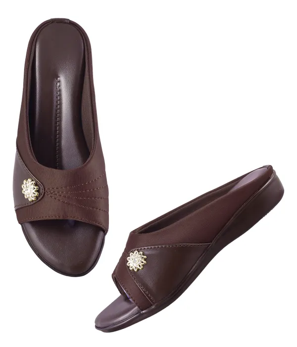 Brown_Faux_Leather_Slip-On_Sandals