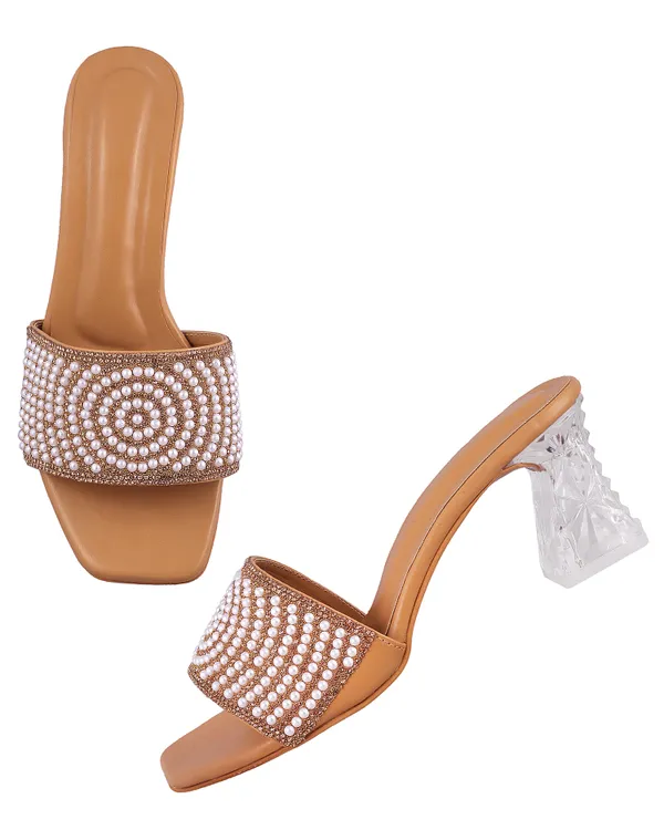 Tan_Embellished_Heeled_Sandals
