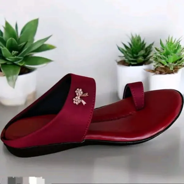 Maroon_Embellished_Flat_Sandals